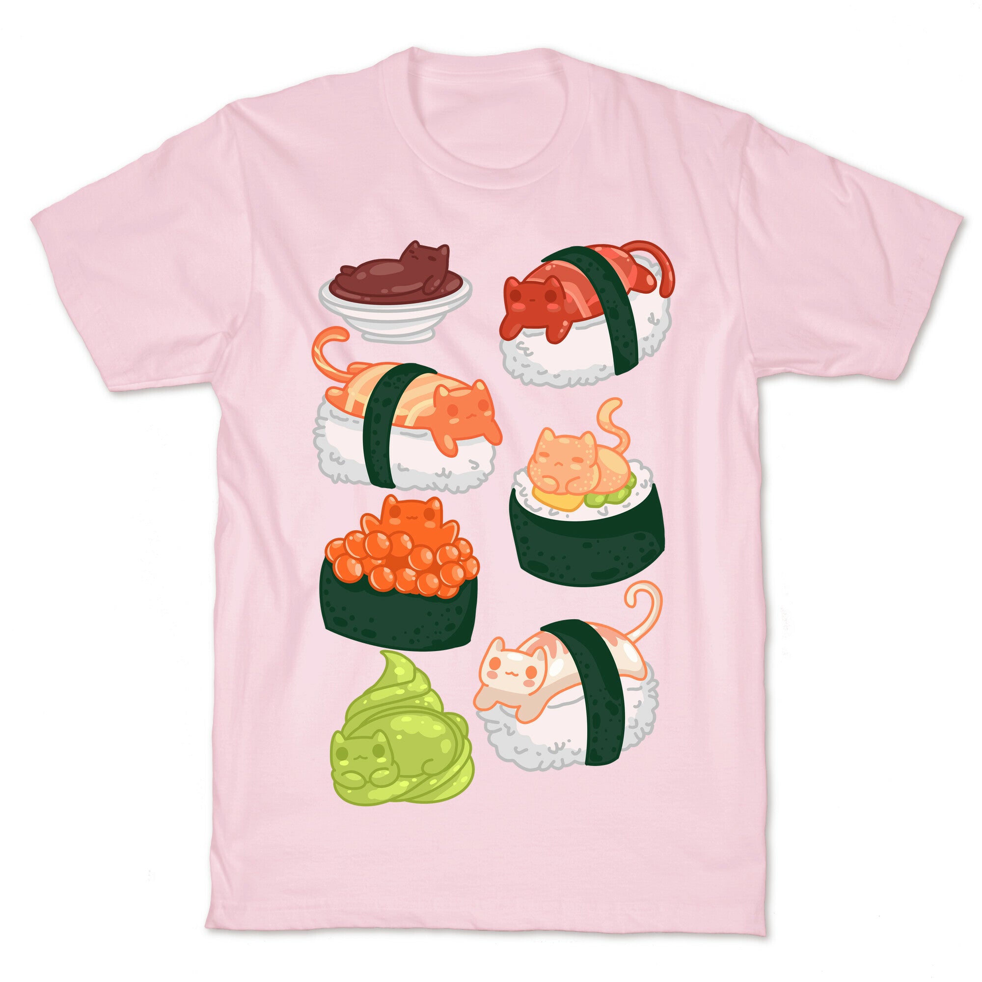 Sushi Cats Pattern T-Shirt