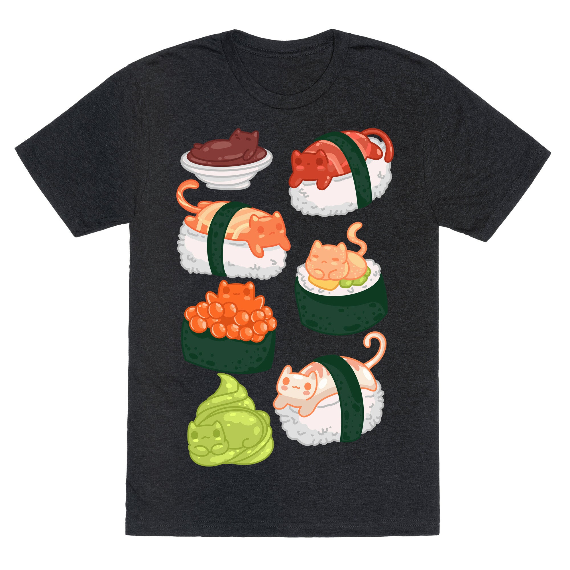Sushi Cats Pattern Unisex Triblend Tee