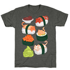 Sushi Cats Pattern Unisex Triblend Tee