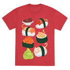 Sushi Cats Pattern Unisex Triblend Tee