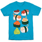 Sushi Cats Pattern Unisex Triblend Tee