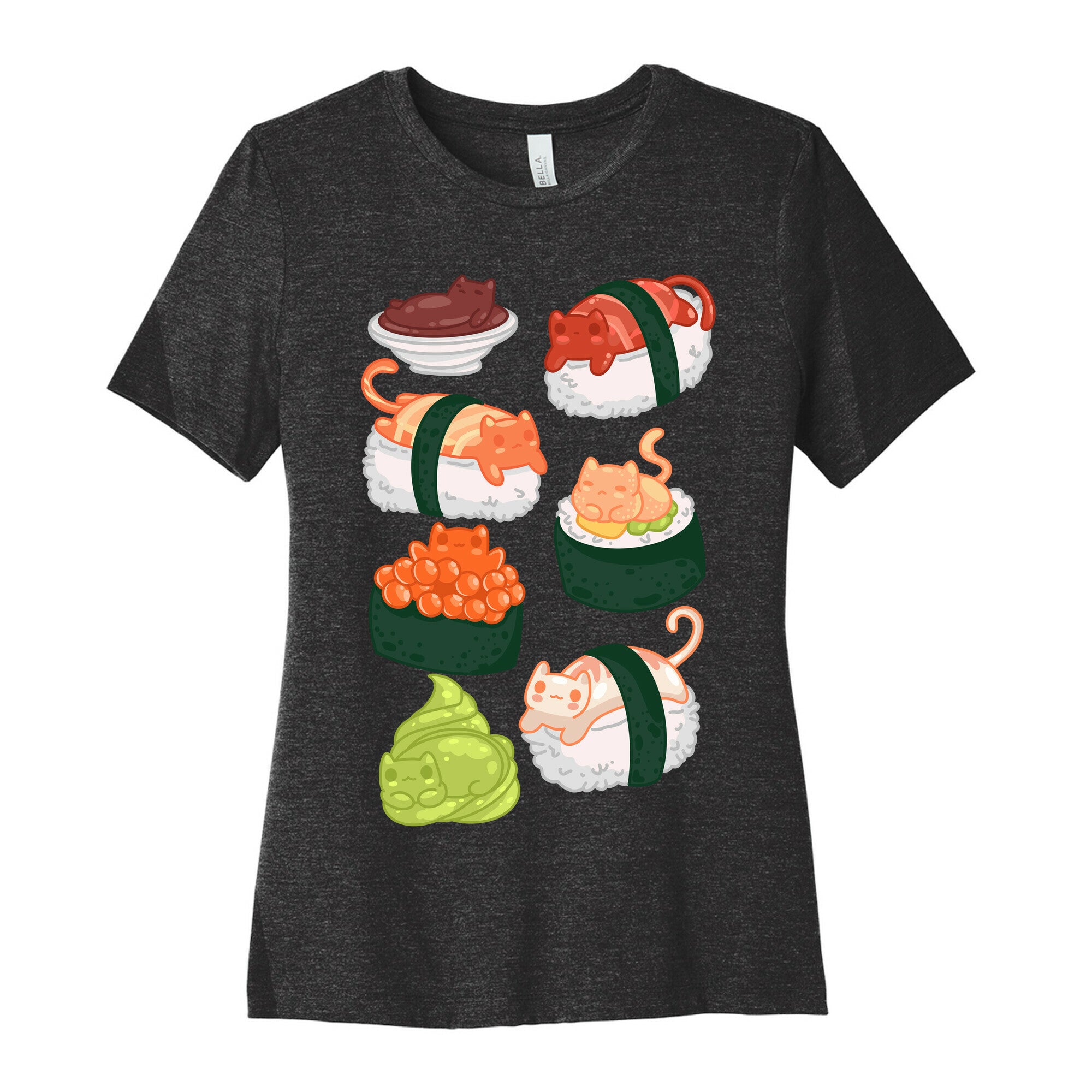Sushi Cats Pattern Women's Cotton Tee