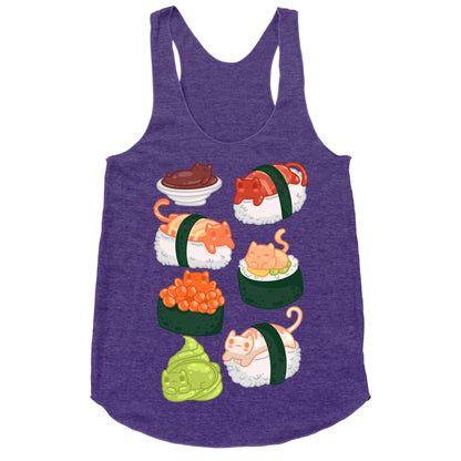 Sushi Cats Pattern Racerback Tank