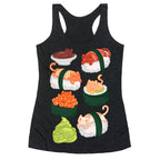 Sushi Cats Pattern Racerback Tank