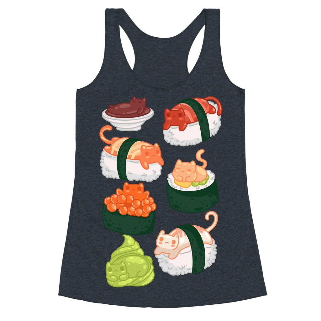 Sushi Cats Pattern Racerback Tank