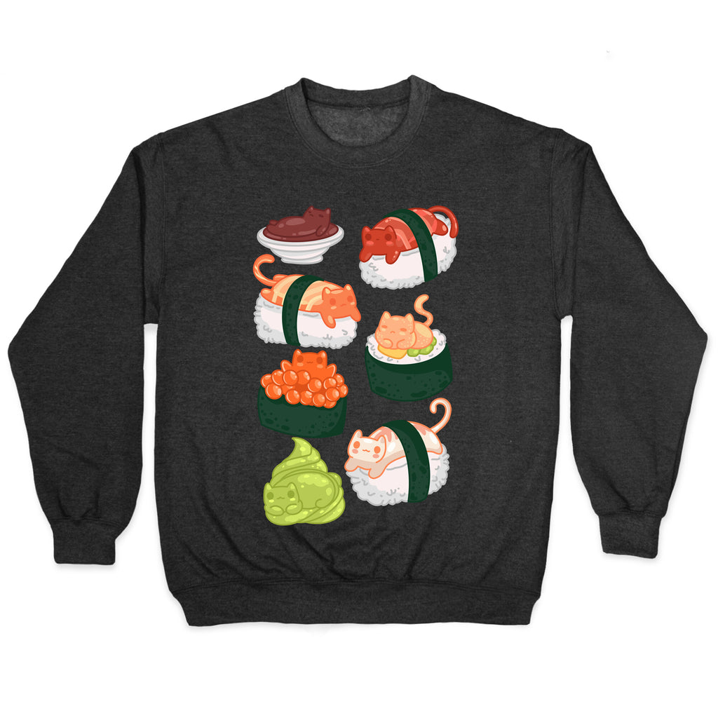 Sushi Cats Pattern Crewneck Sweatshirt