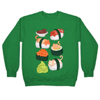 Sushi Cats Pattern Crewneck Sweatshirt