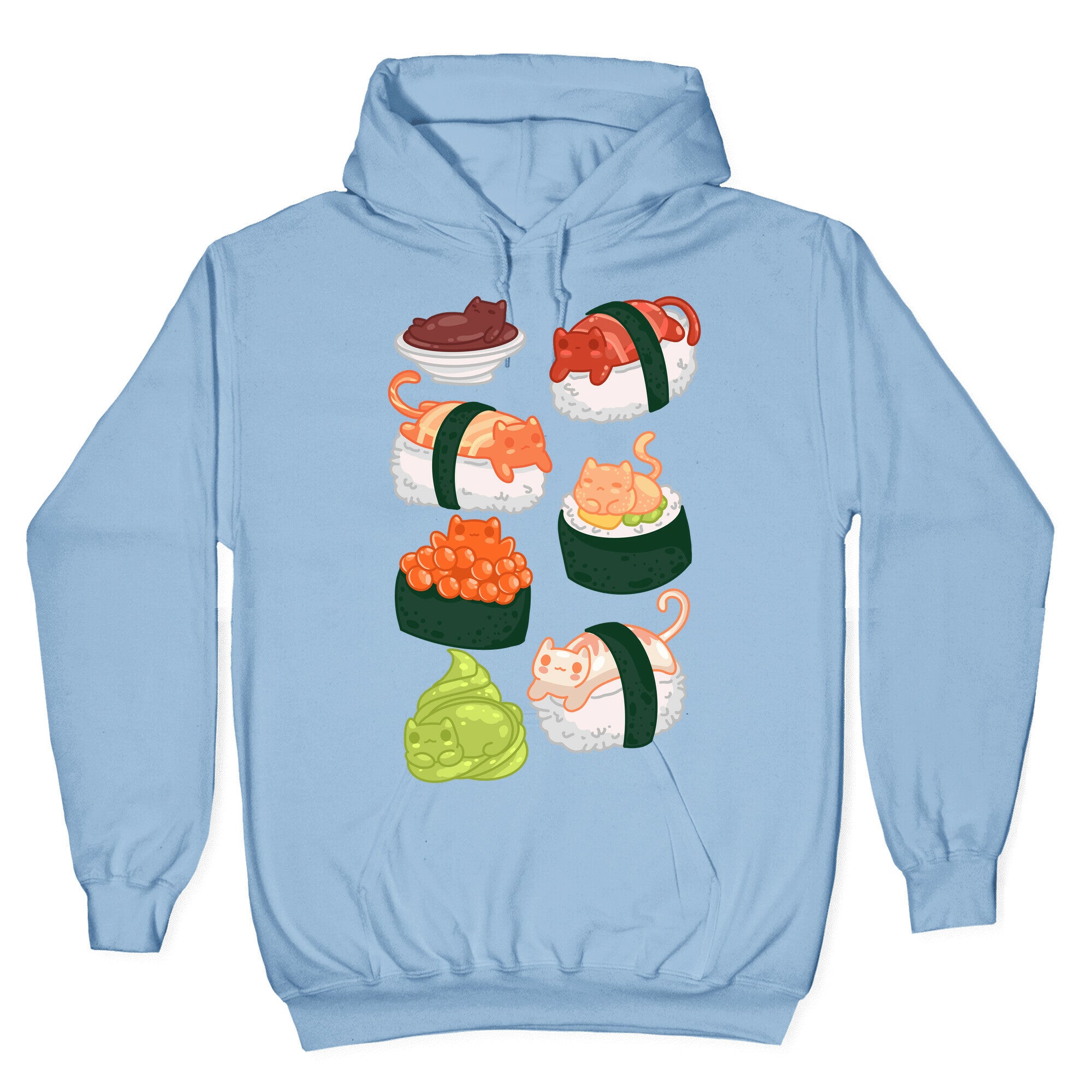 Sushi Cats Pattern Hoodie