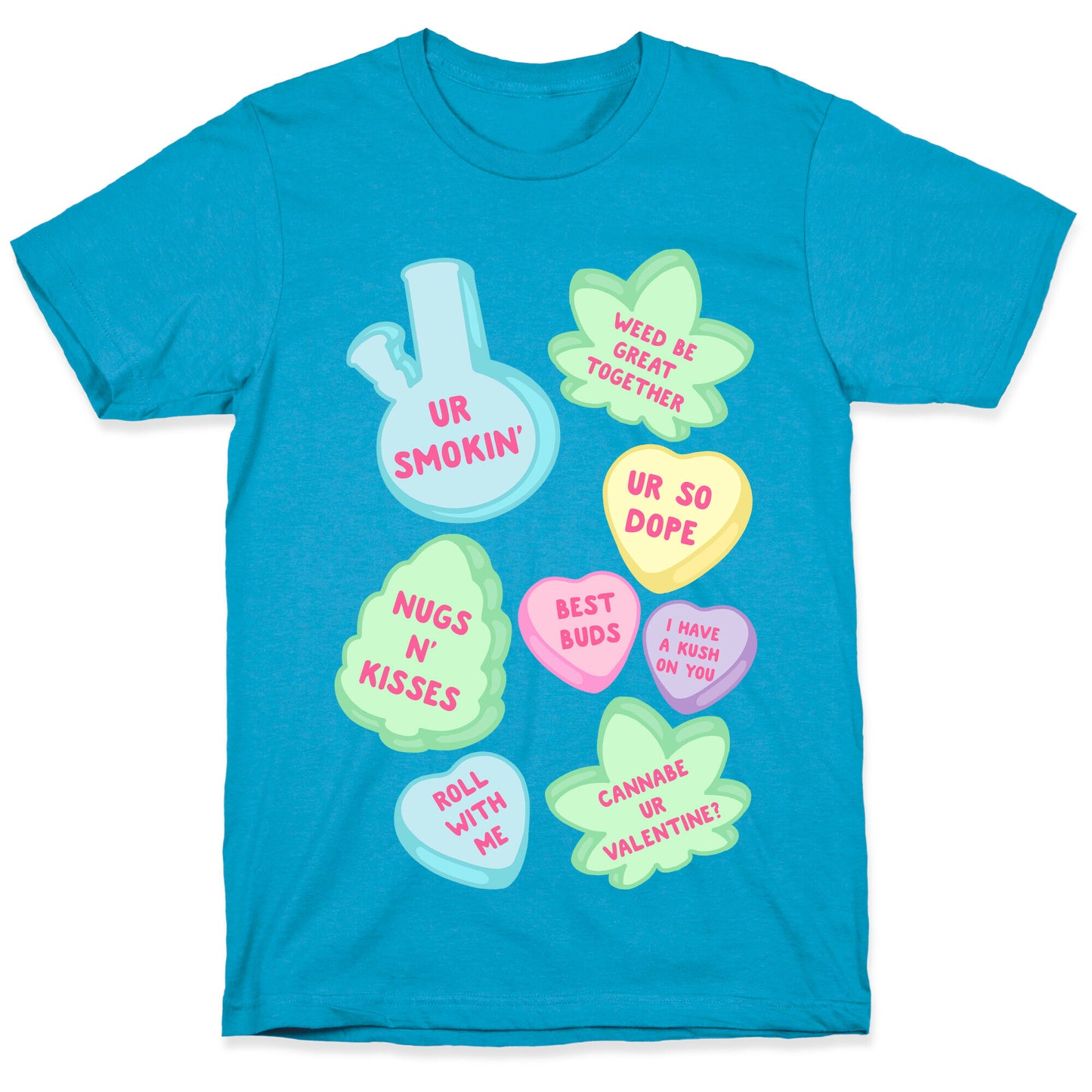 Weed Candy Hearts Pattern Unisex Triblend Tee