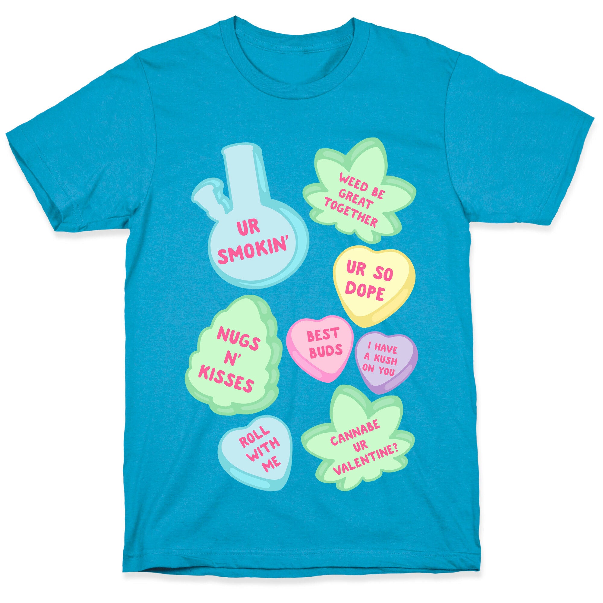 Weed Candy Hearts Pattern Unisex Triblend Tee