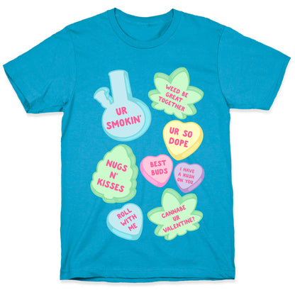 Weed Candy Hearts Pattern Unisex Triblend Tee
