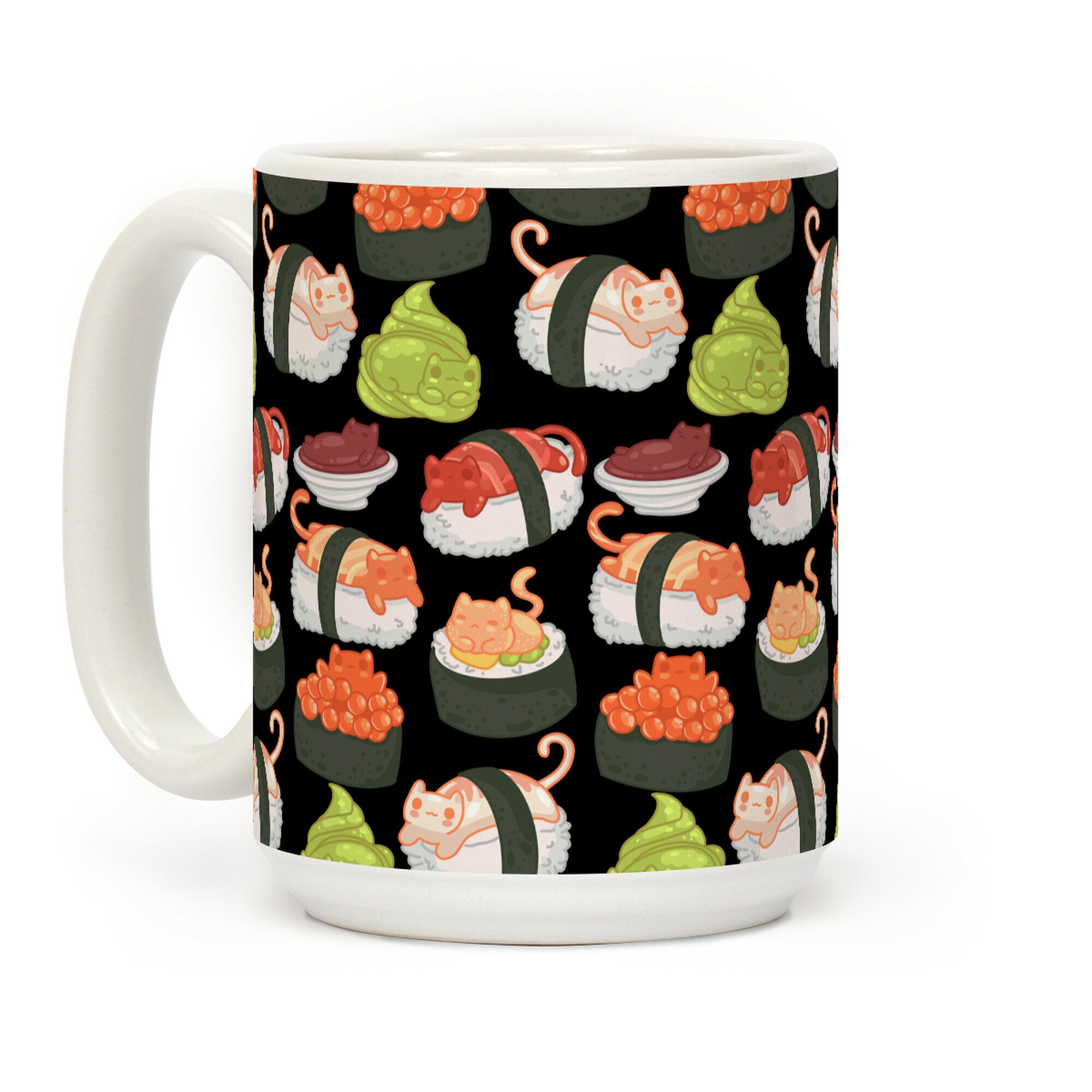 Sushi Cats Pattern Coffee Mug