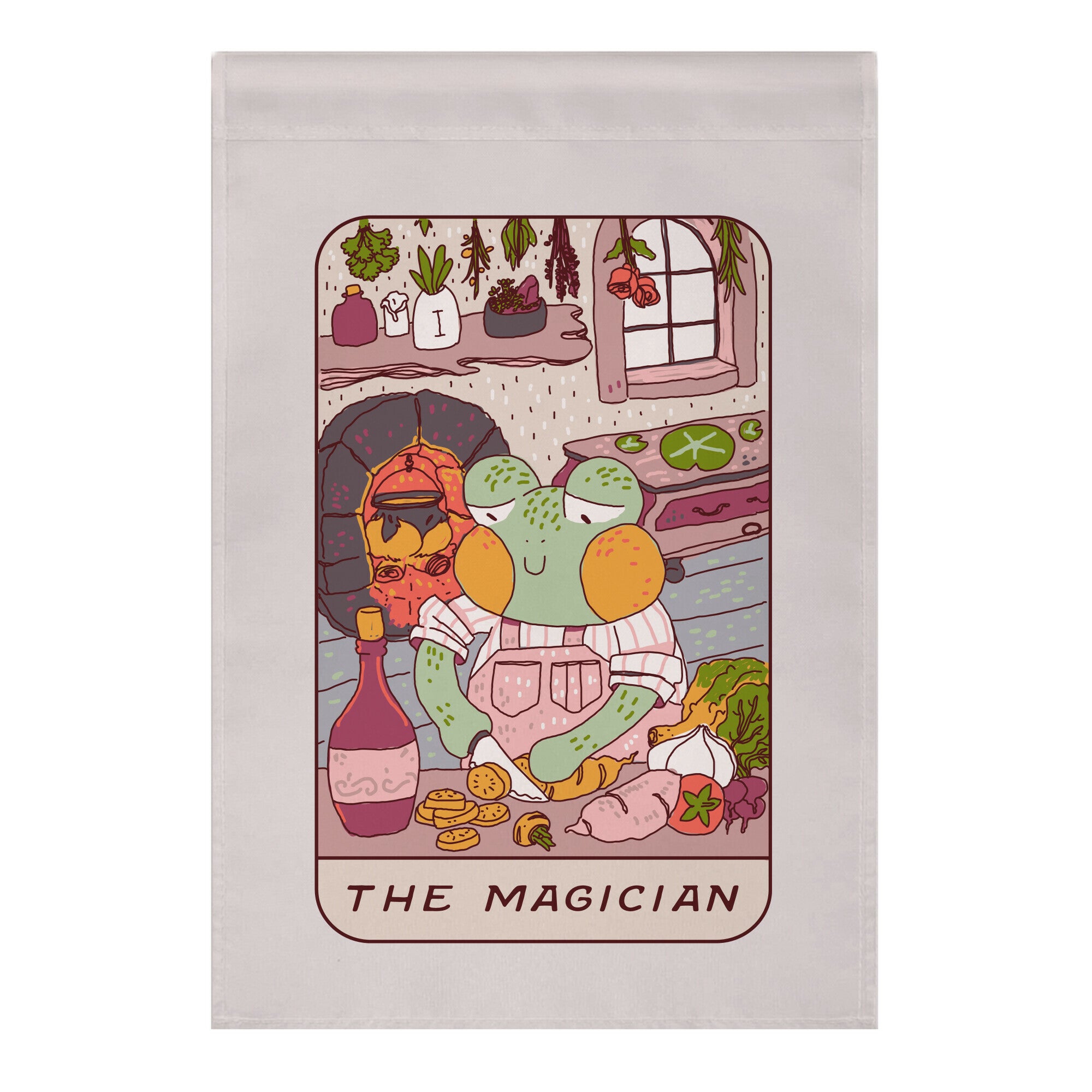 Cottagecore Magician Tarot Card Garden Flag
