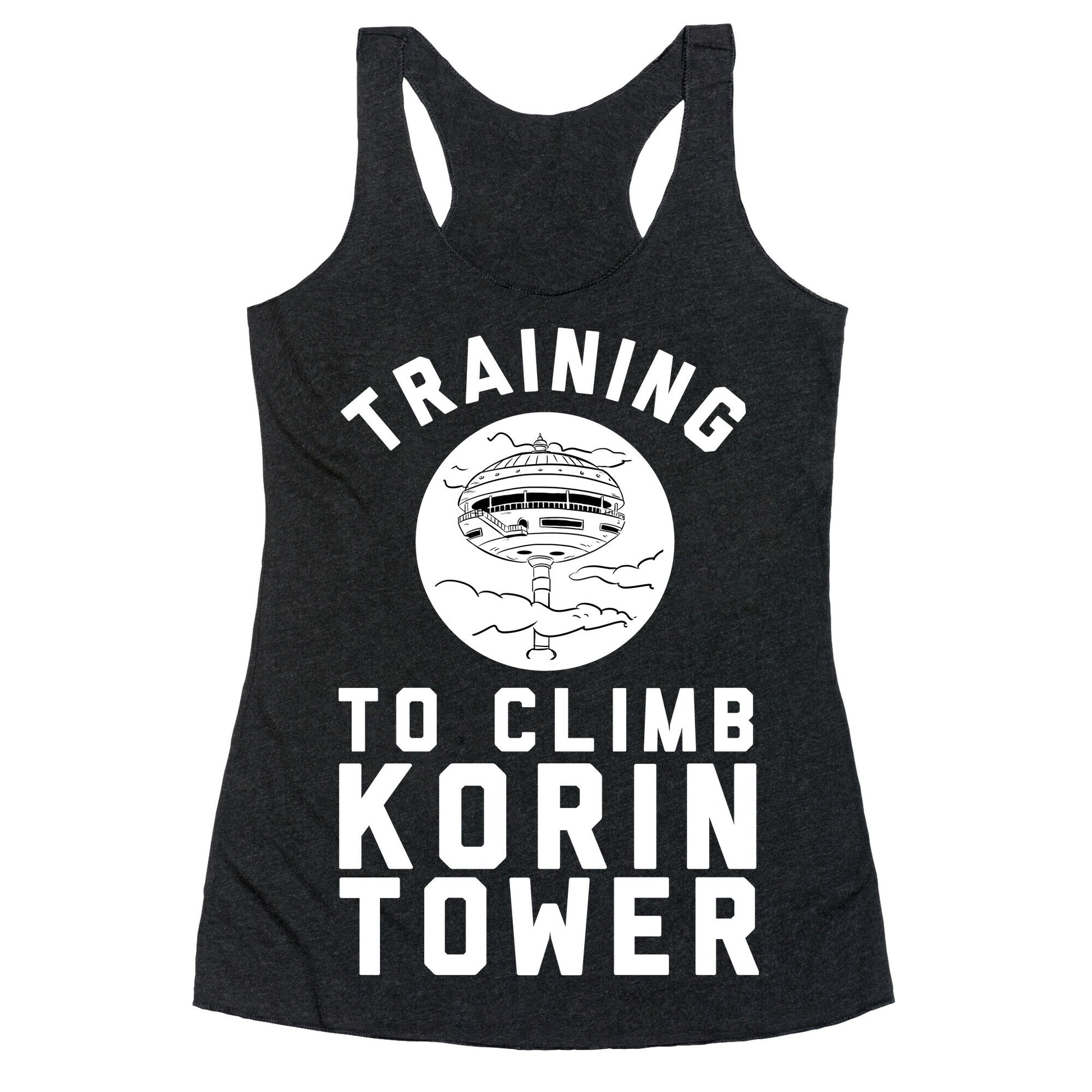 Training To Climb Korin Tower Racerback Tank