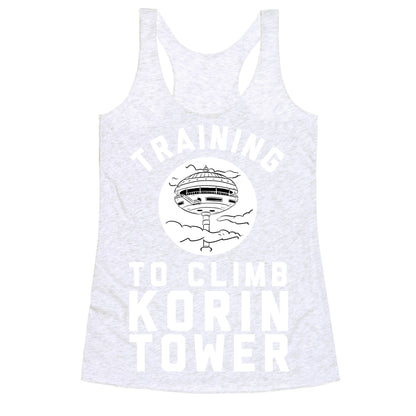 Training To Climb Korin Tower Racerback Tank