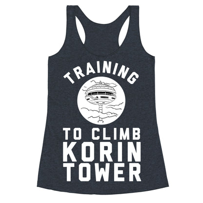 Training To Climb Korin Tower Racerback Tank