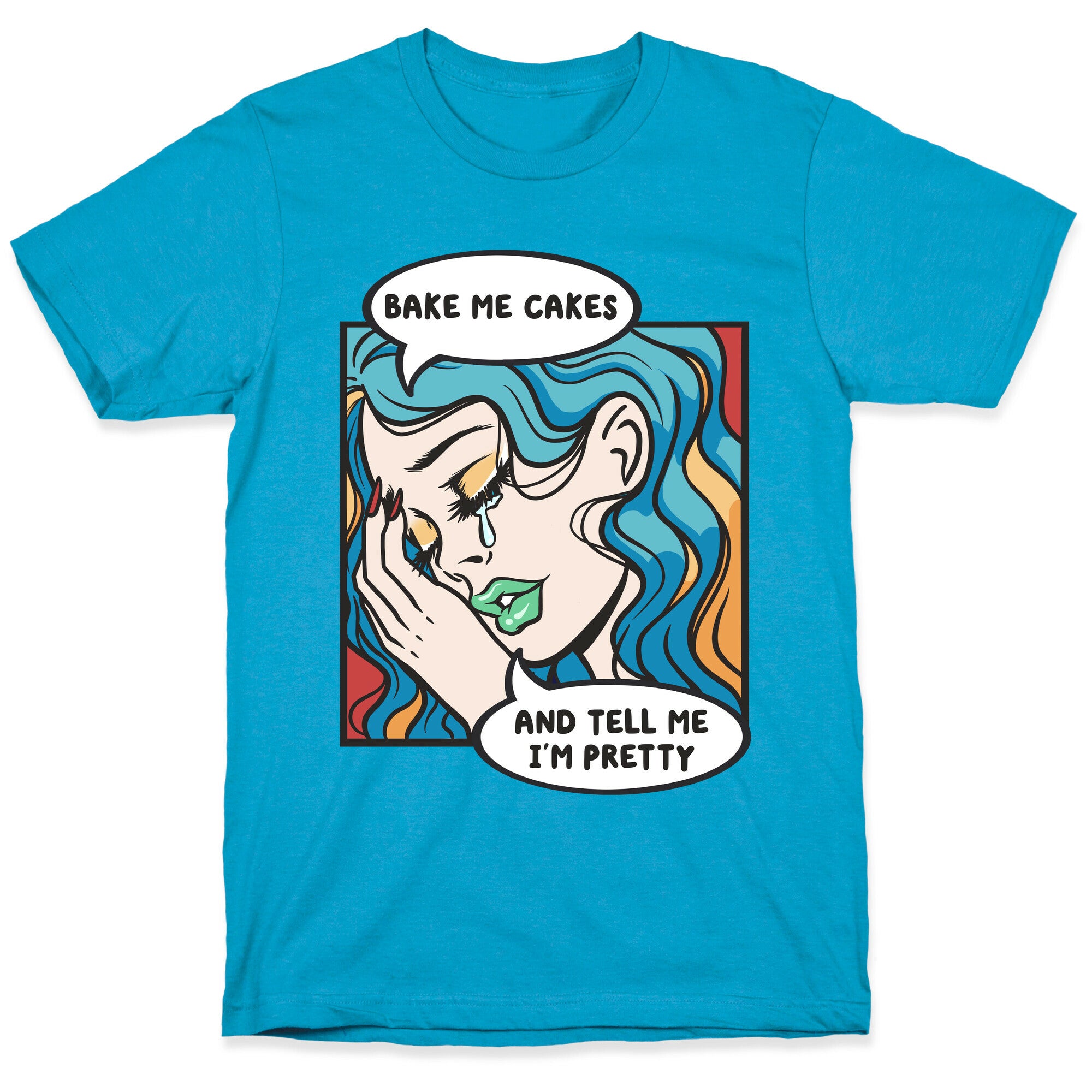 Bake Me Cakes And Tell Me I'm Pretty Comic Girl Unisex Triblend Tee