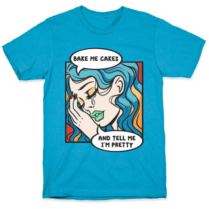 Bake Me Cakes And Tell Me I'm Pretty Comic Girl Unisex Triblend Tee