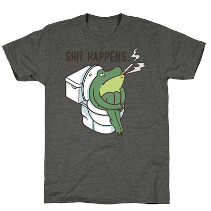 Shit Happens (Frog On A Toilet) Unisex Triblend Tee