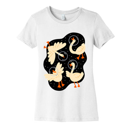 Geese In Space Women's Cotton Tee