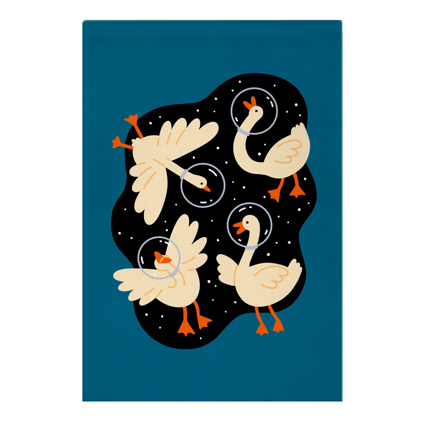 Geese In Space Garden Flag