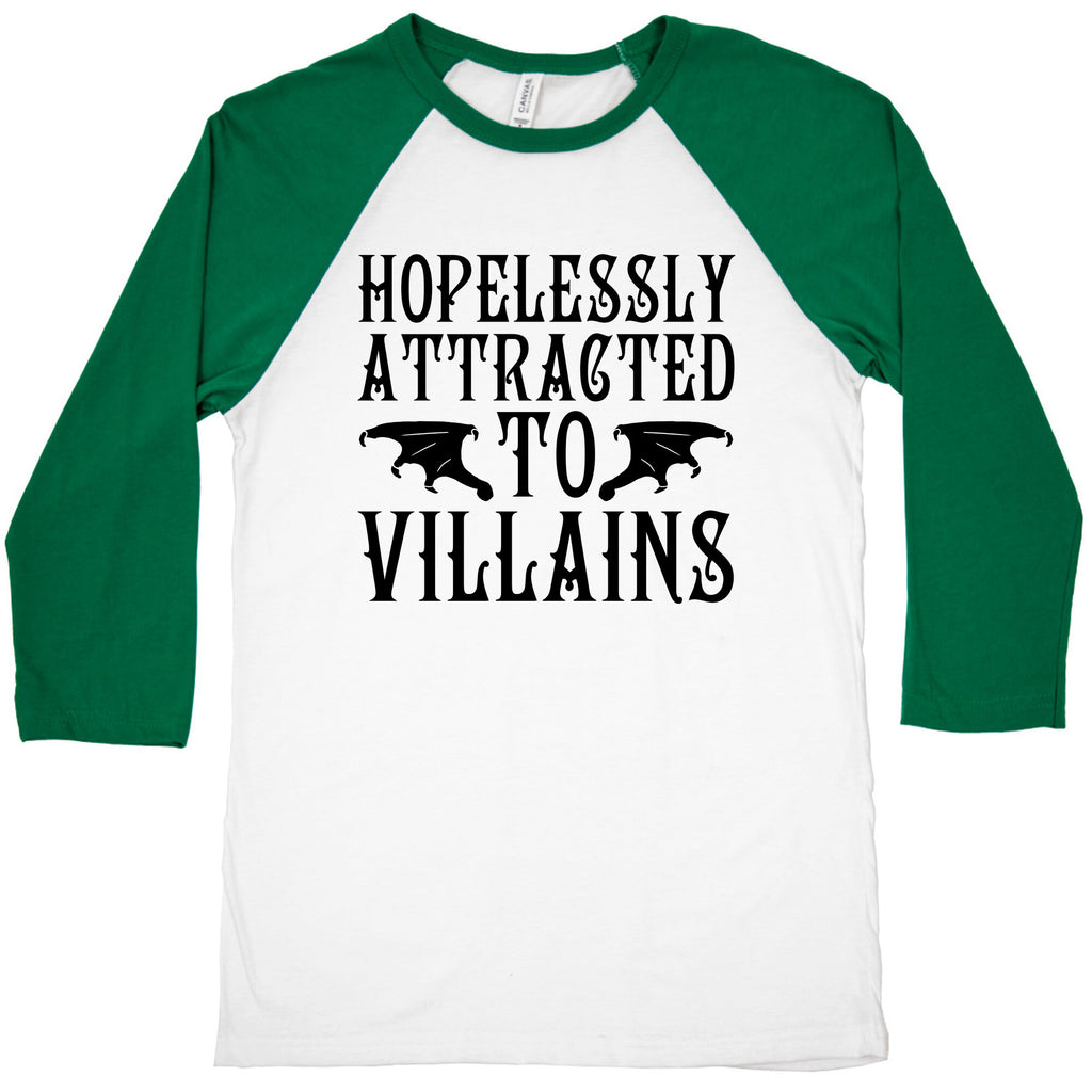 Hopelessly Attracted To Villains Baseball Tee