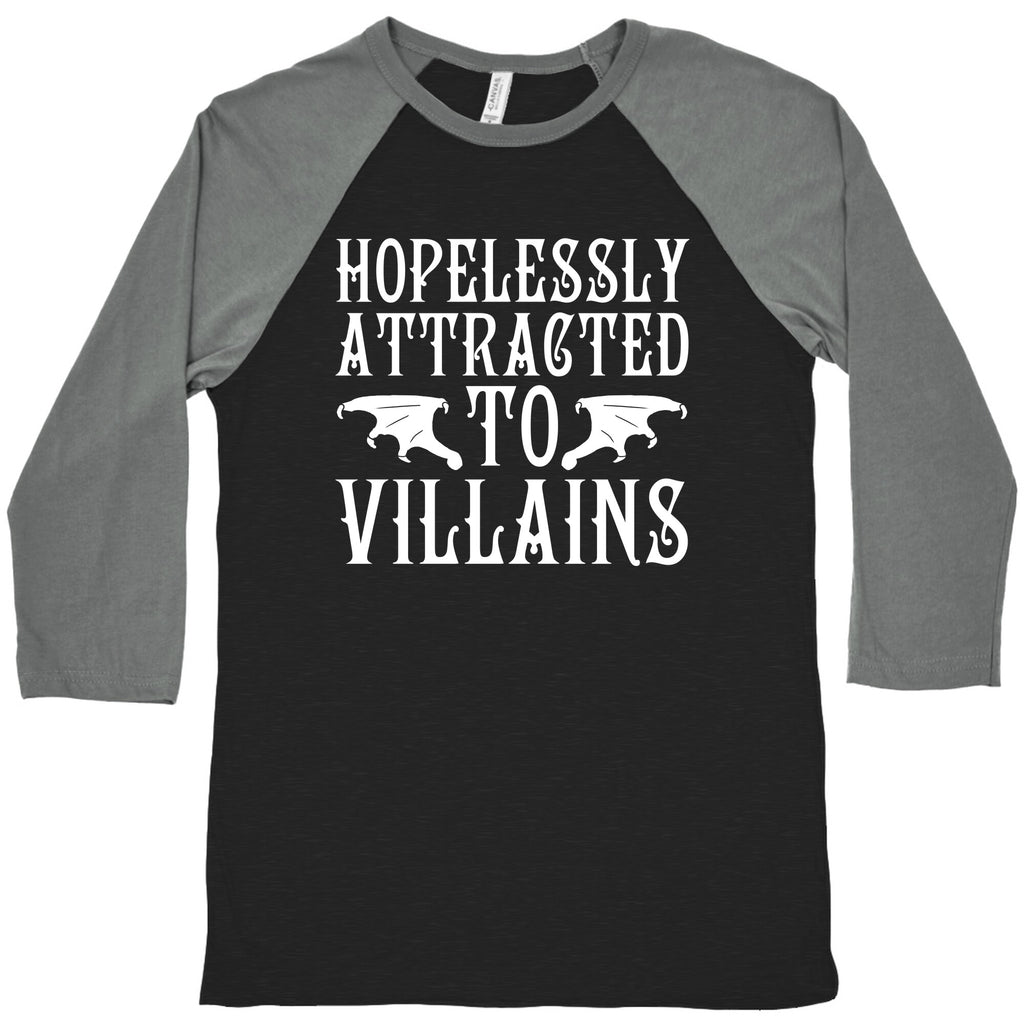 Hopelessly Attracted To Villains Baseball Tee