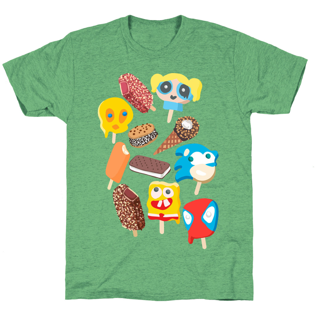 Ice Cream Truck Treats Pattern Unisex Triblend Tee