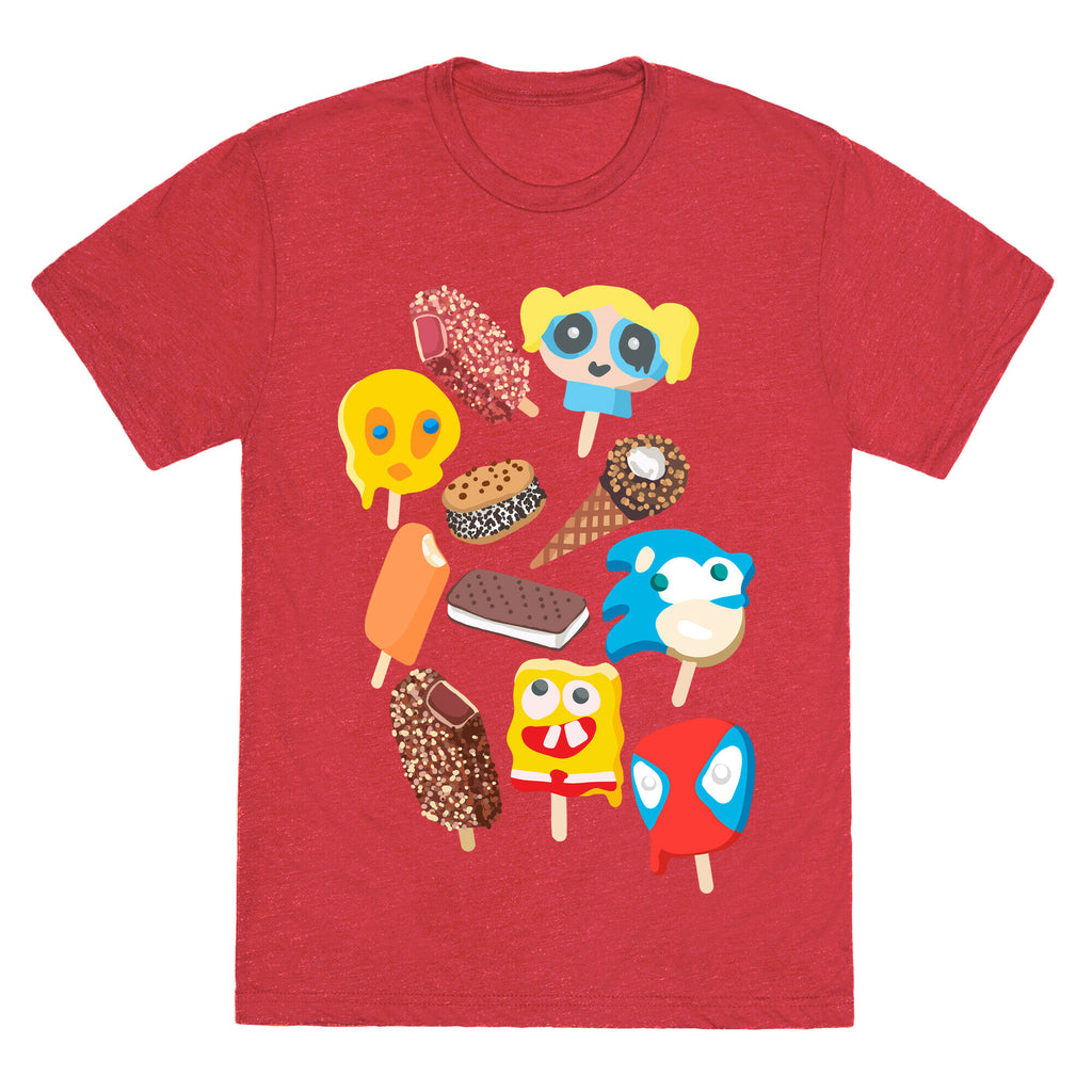 Ice Cream Truck Treats Pattern Unisex Triblend Tee