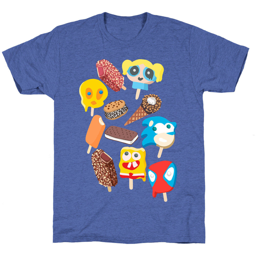 Ice Cream Truck Treats Pattern Unisex Triblend Tee