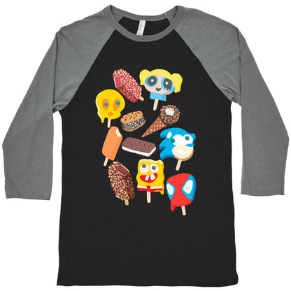 Ice Cream Truck Treats Pattern Baseball Tee