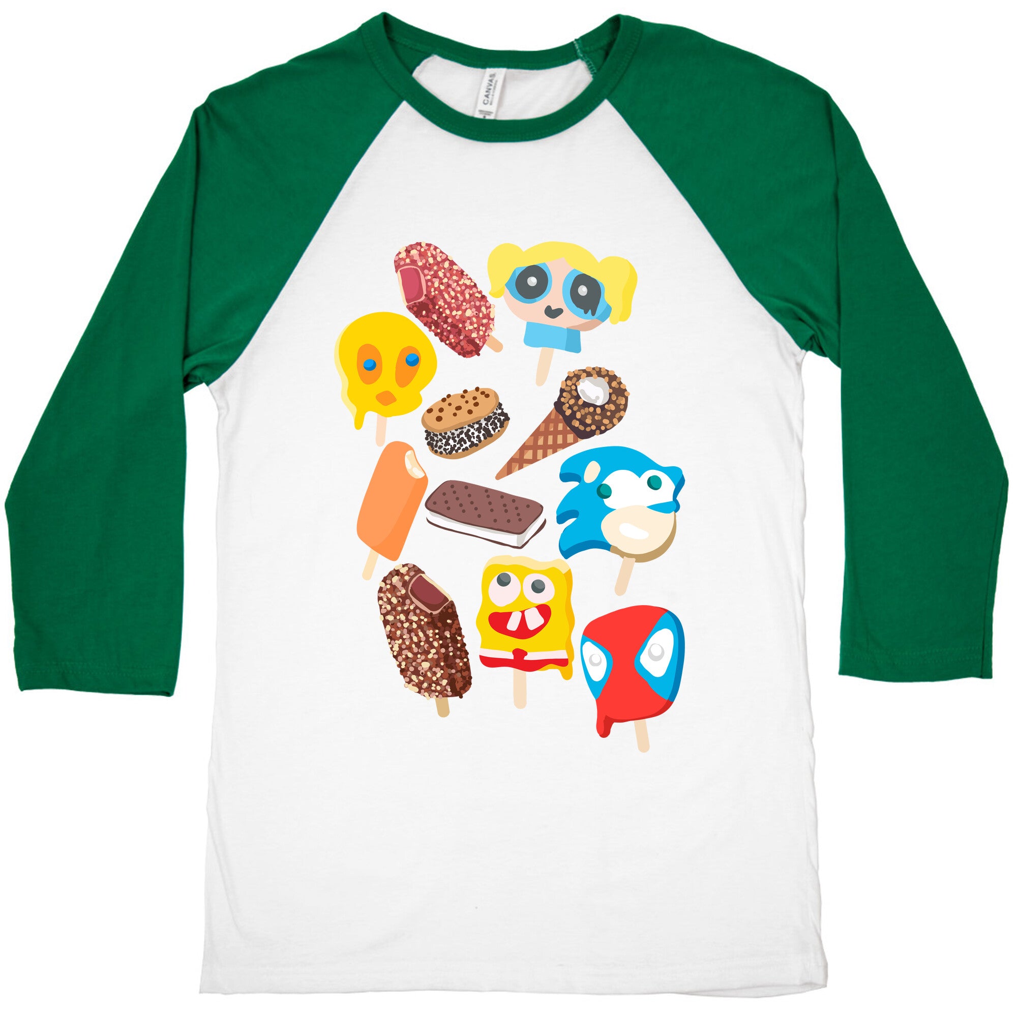 Ice Cream Truck Treats Pattern Baseball Tee