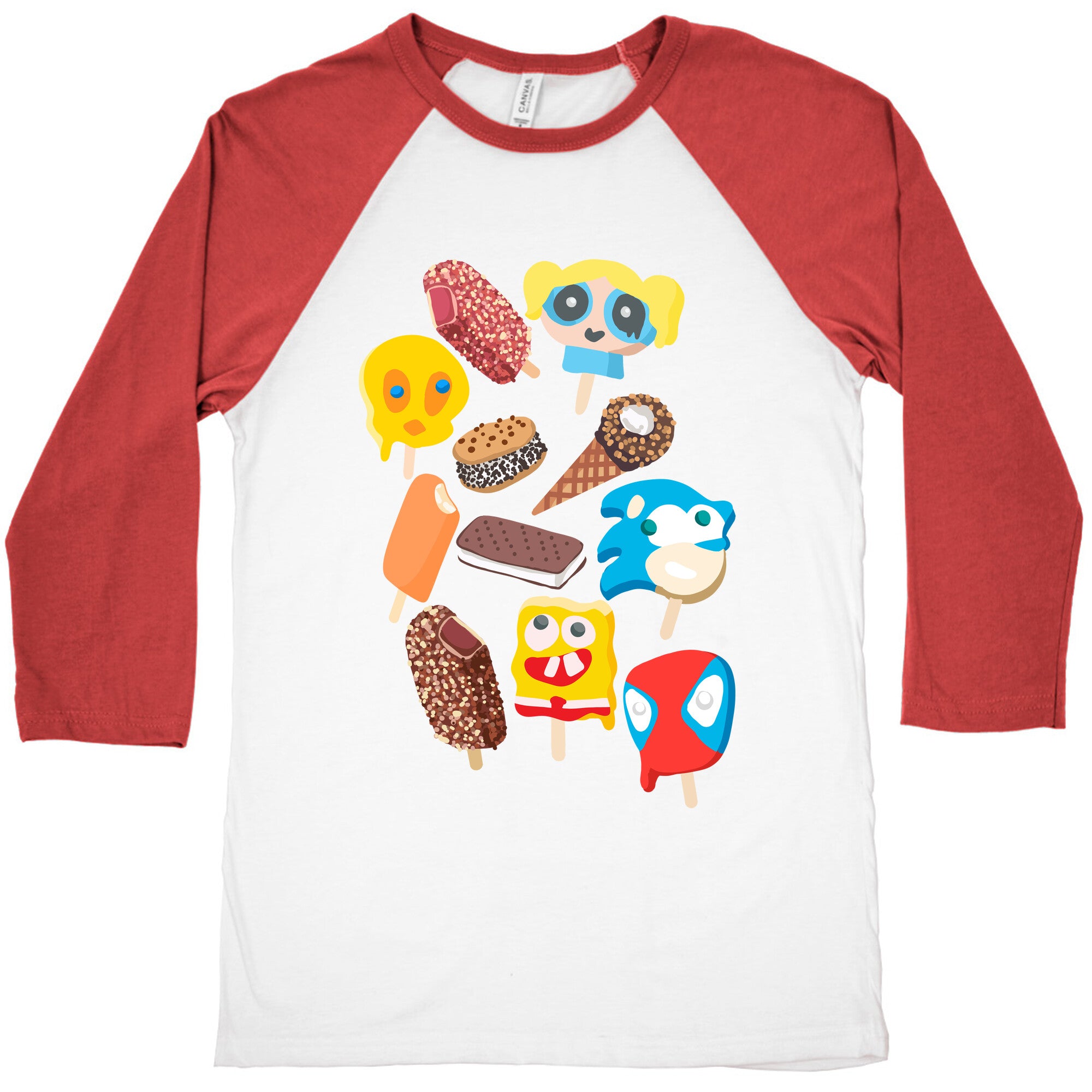 Ice Cream Truck Treats Pattern Baseball Tee