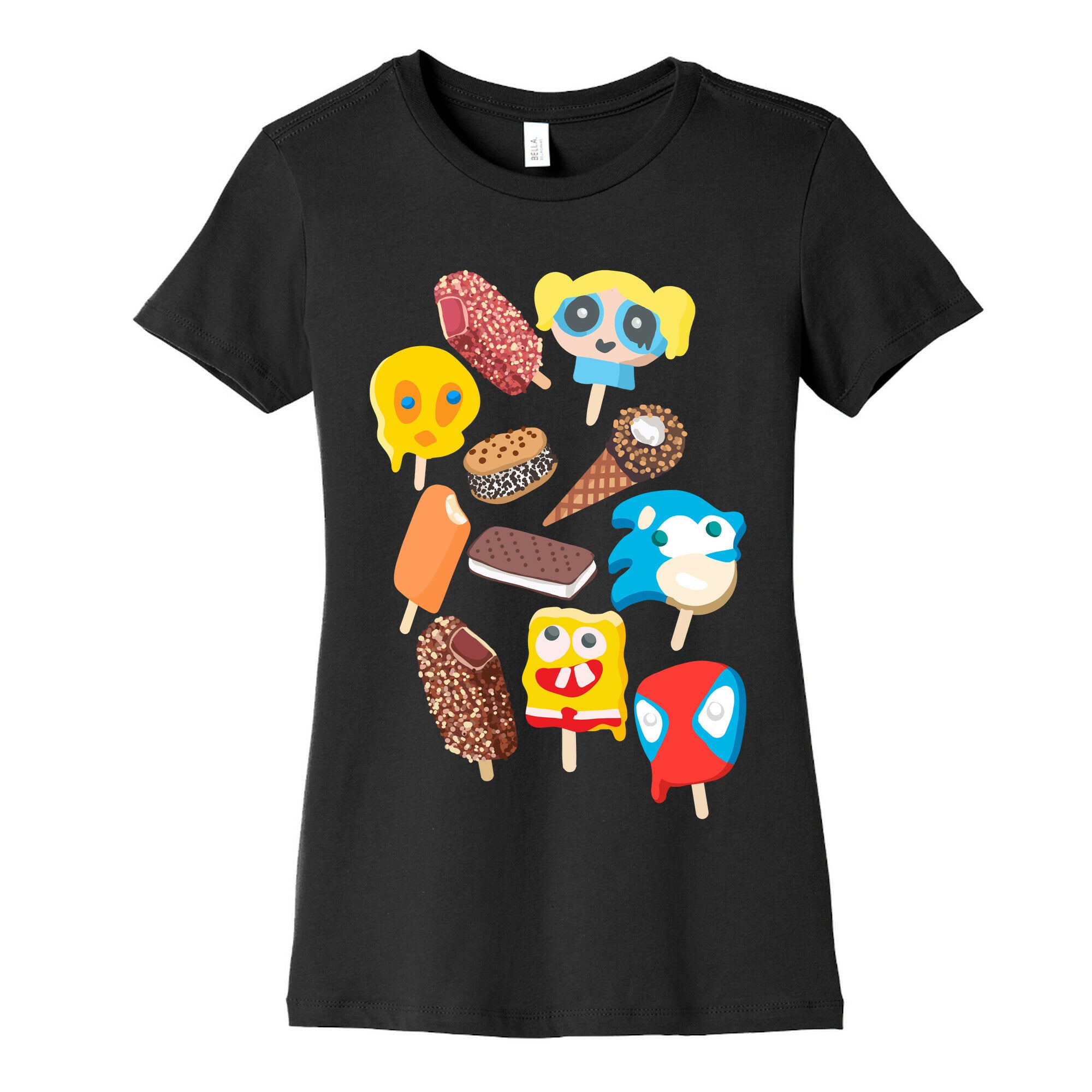Ice Cream Truck Treats Pattern Women's Cotton Tee