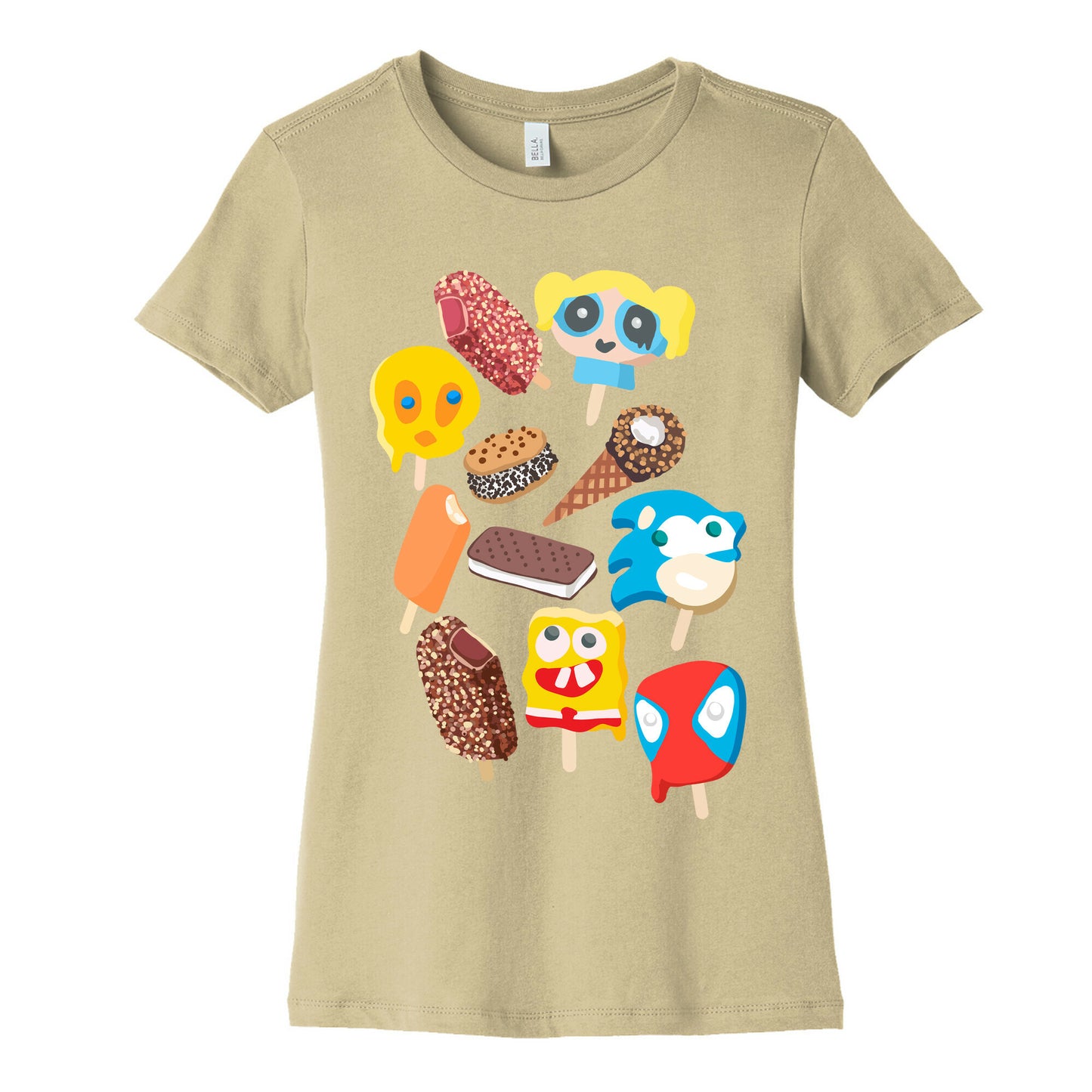 Ice Cream Truck Treats Pattern Women's Cotton Tee