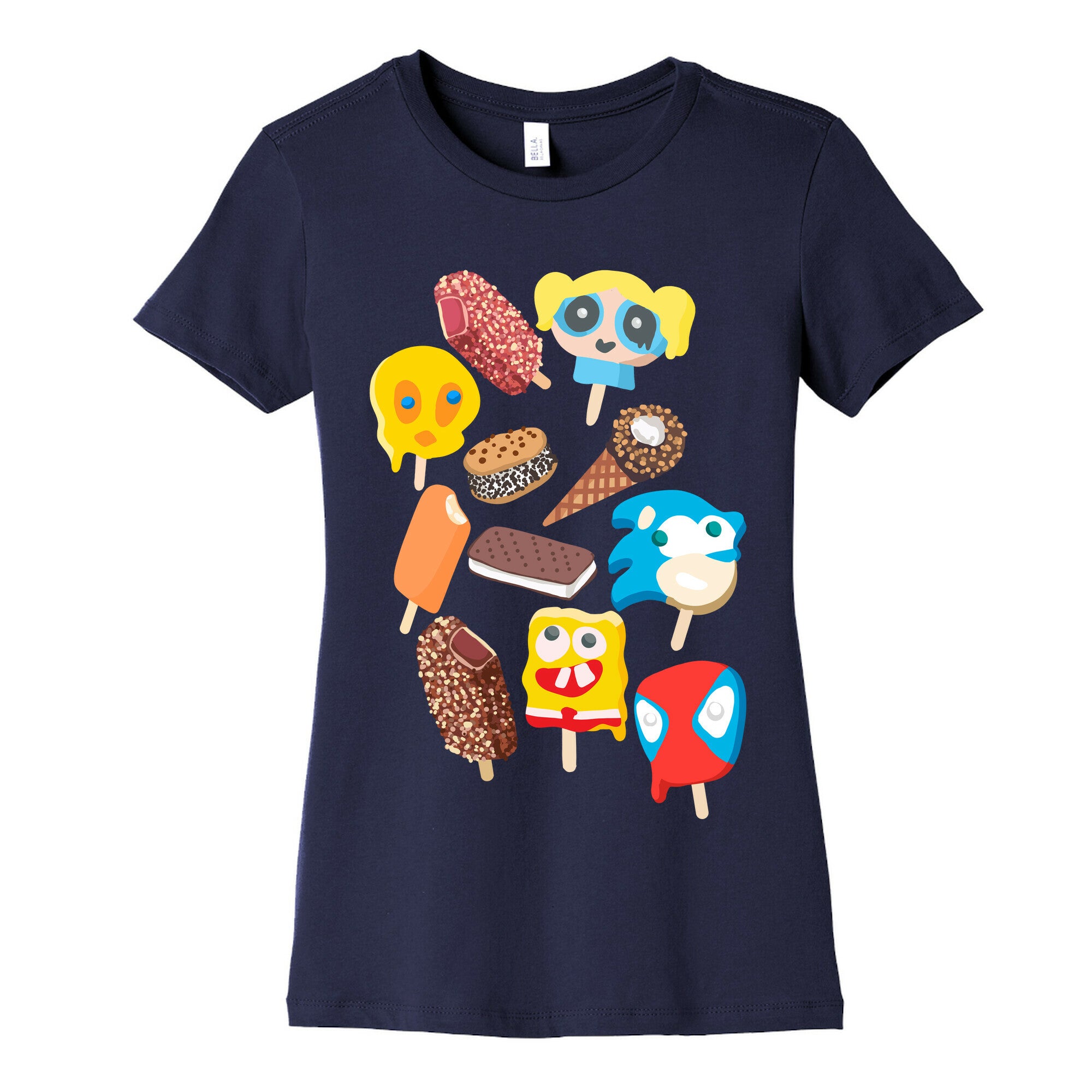 Ice Cream Truck Treats Pattern Women's Cotton Tee