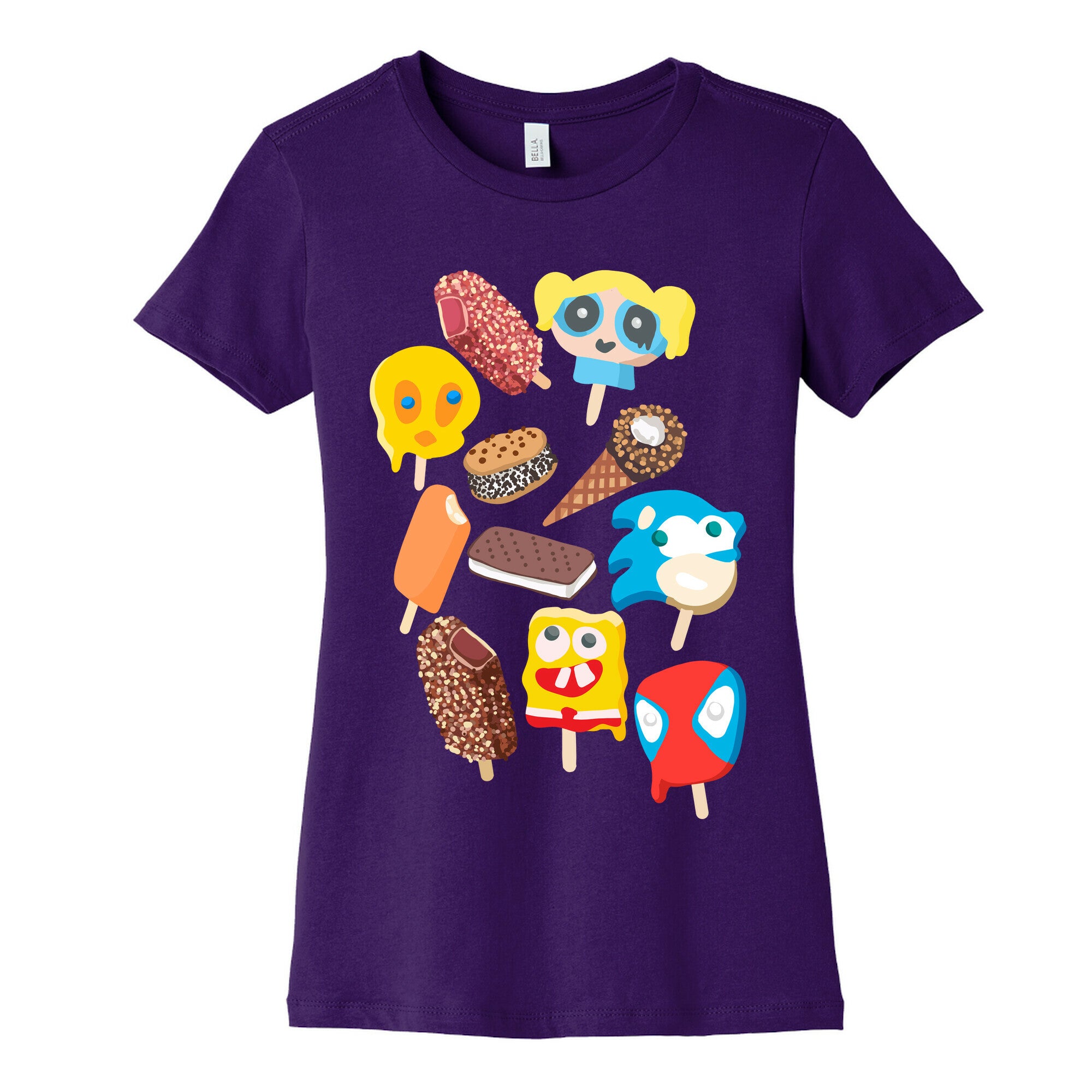 Ice Cream Truck Treats Pattern Women's Cotton Tee