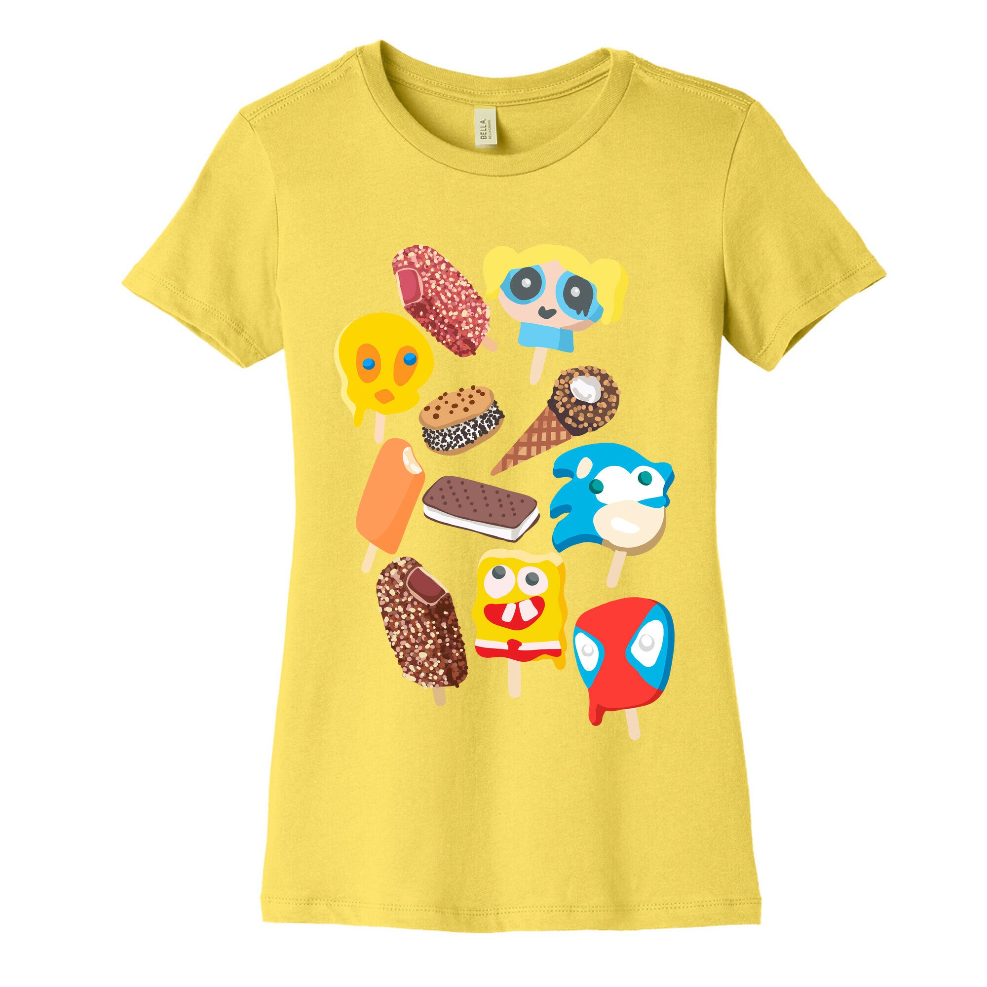 Ice Cream Truck Treats Pattern Women's Cotton Tee