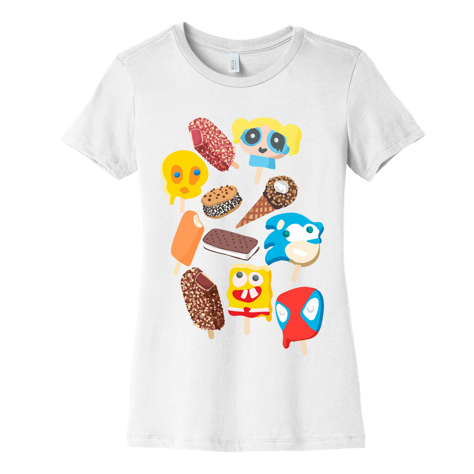 Ice Cream Truck Treats Pattern Women's Cotton Tee