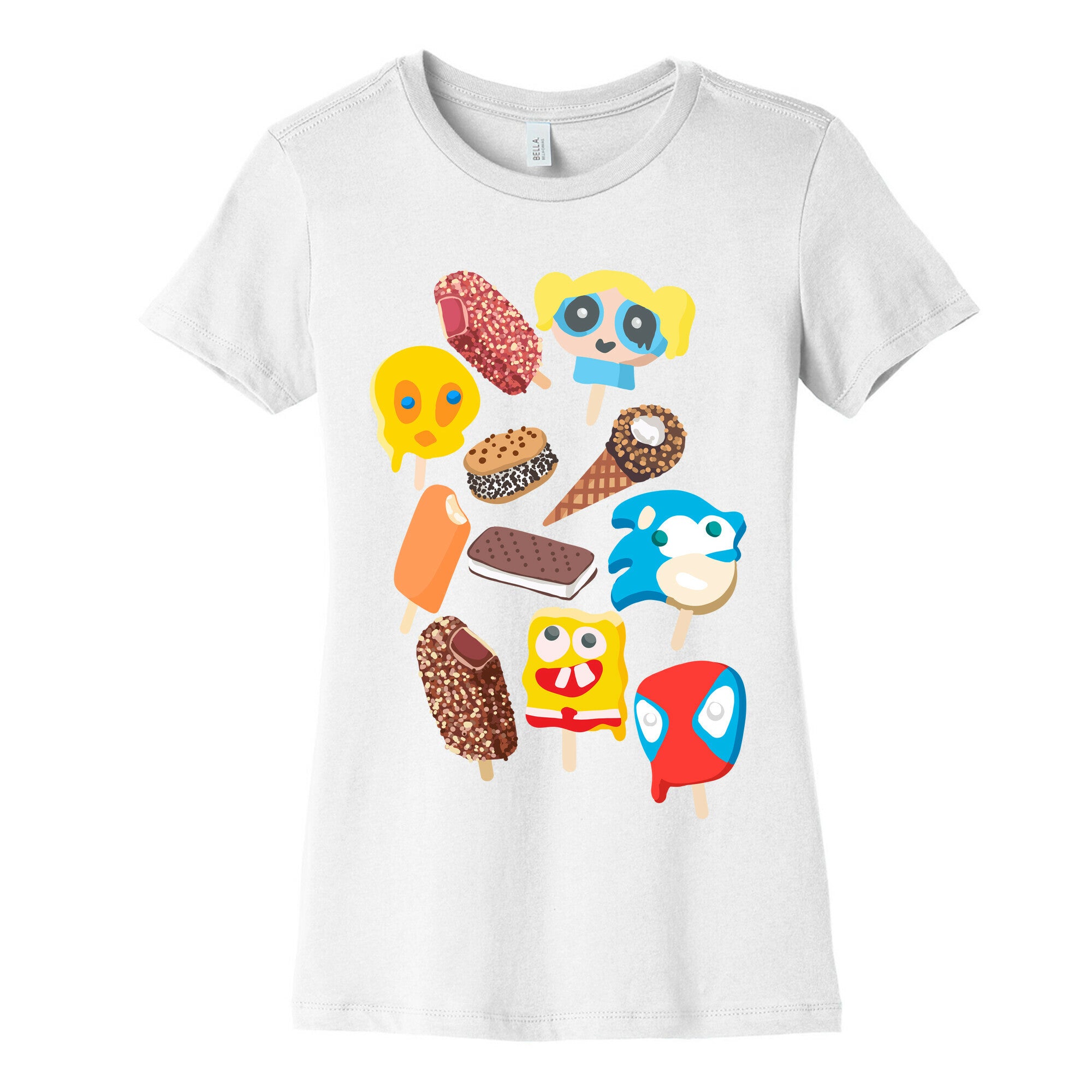 Ice Cream Truck Treats Pattern Women's Cotton Tee