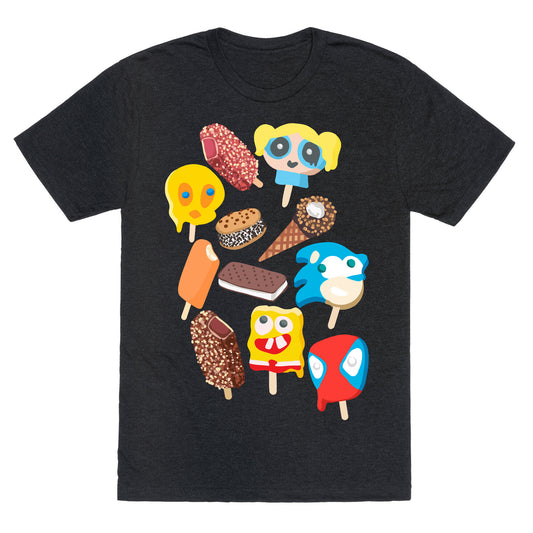 Ice Cream Truck Treats Pattern Unisex Triblend Tee