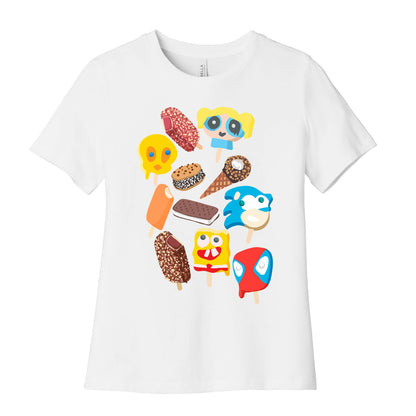 Ice Cream Truck Treats Pattern Women's Cotton Tee