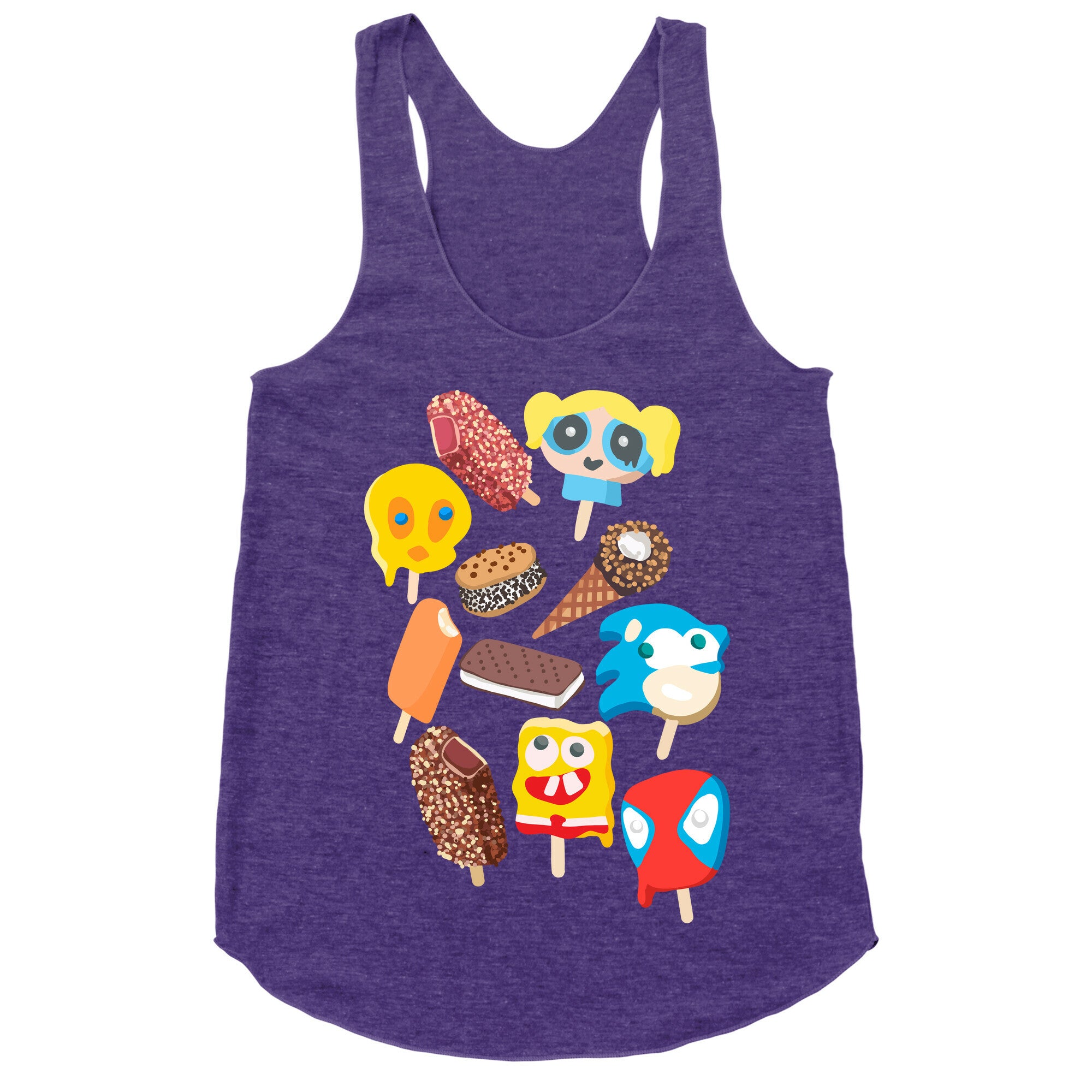Ice Cream Truck Treats Pattern Racerback Tank