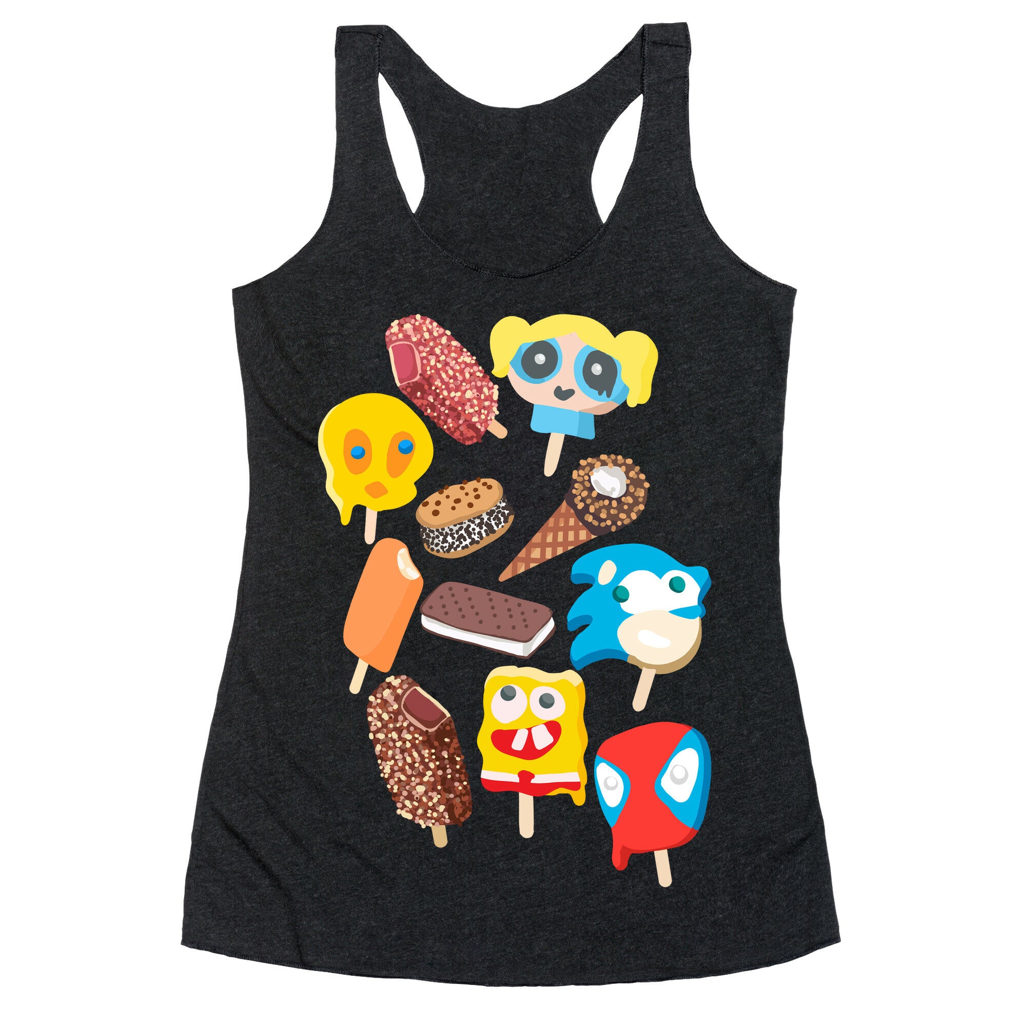 Ice Cream Truck Treats Pattern Racerback Tank
