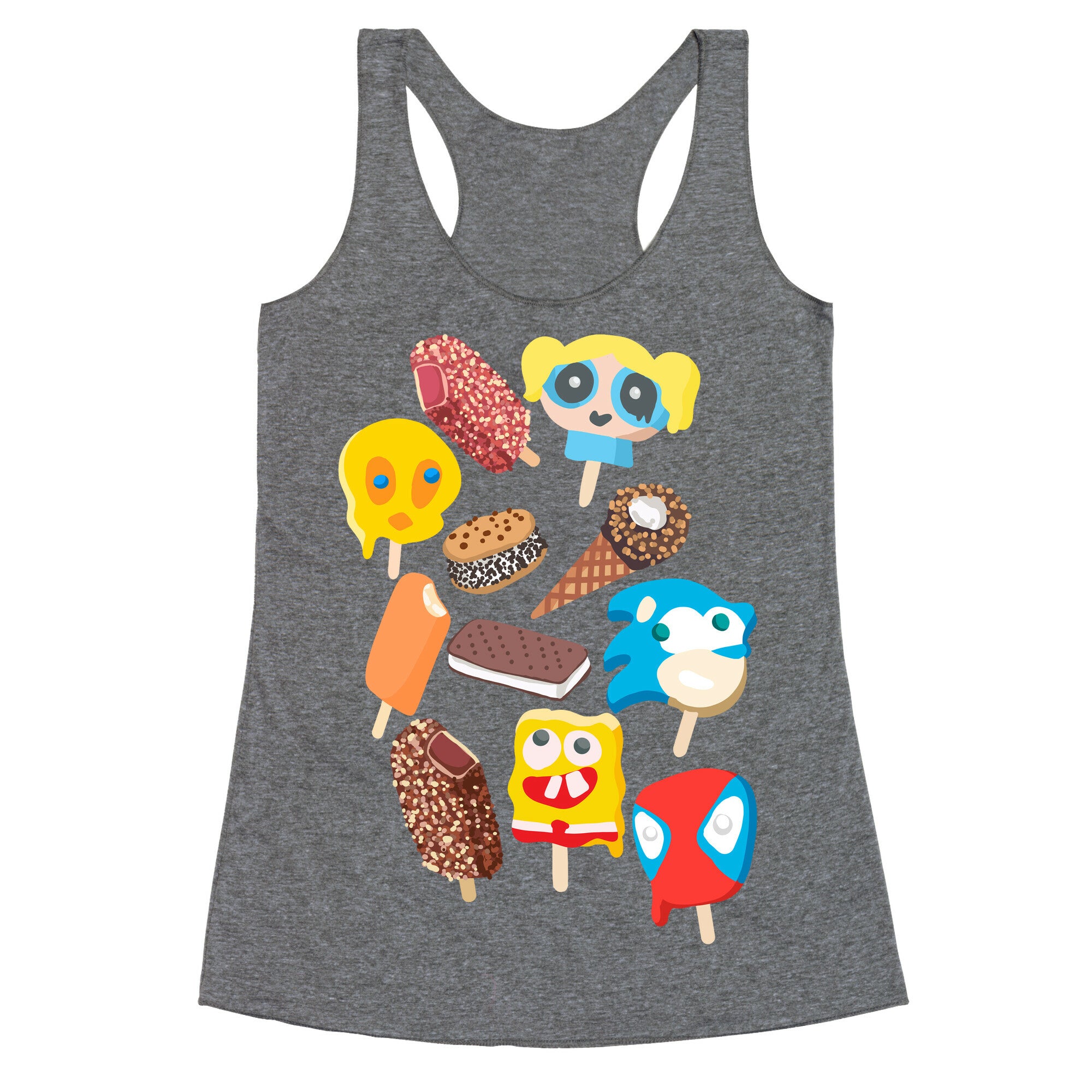 Ice Cream Truck Treats Pattern Racerback Tank