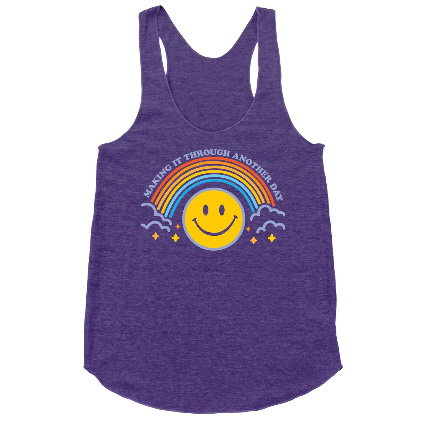 Making It Through Another Day Smiley Face Racerback Tank