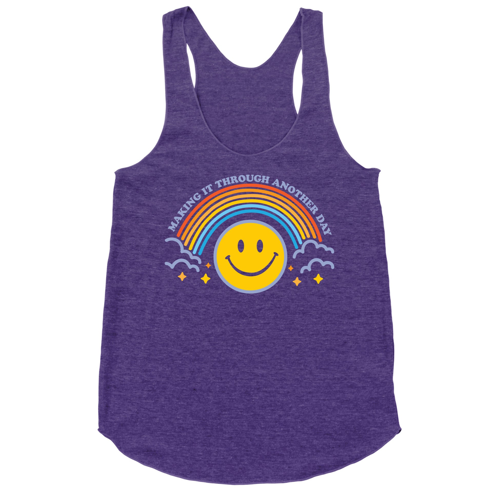 Making It Through Another Day Smiley Face Racerback Tank