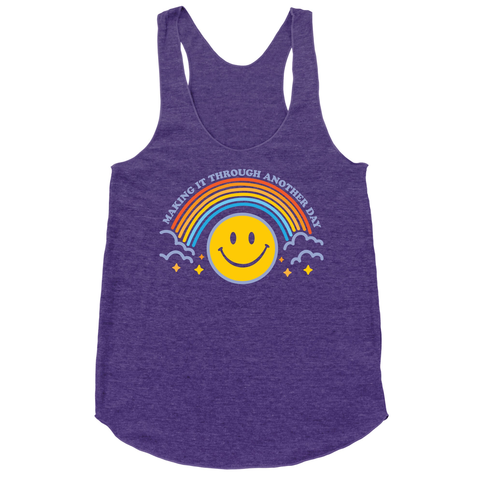 Making It Through Another Day Smiley Face Racerback Tank