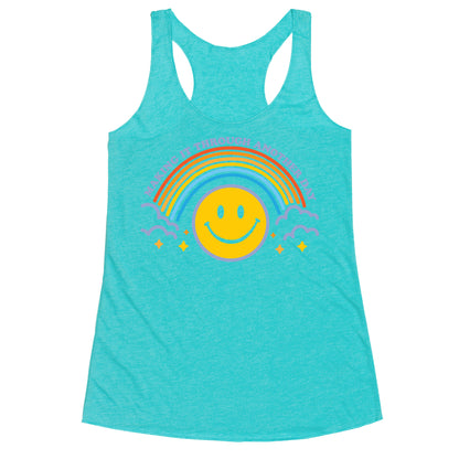 Making It Through Another Day Smiley Face Racerback Tank