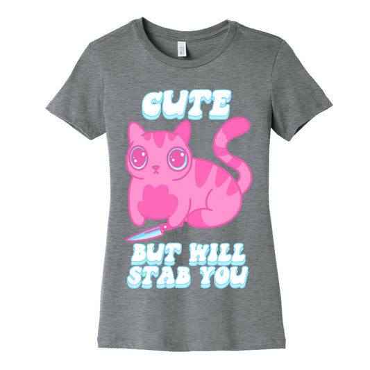 Cute But Will Stab You Cat Women's Cotton Tee